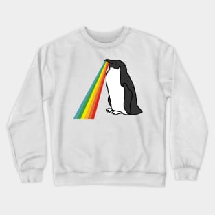 Animals with Rainbow Puke Penguin Crewneck Sweatshirt